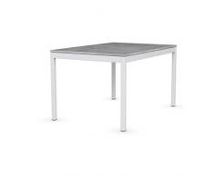 INSIDE Table Extensible Snap Gris bÃ©ton piÃ©tement laquÃ© Blanc 120x80 cm