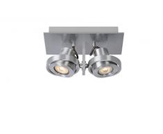 Lucide LANDA - Spot Plafond - LED Dim. - GU10 - 2x4,5W 3000K - Chrome Dépoli