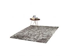 Relaxdays Tapis de salon Shaggy poils longs doux moelleux motifs couloir 120 x 170 XXL, gris