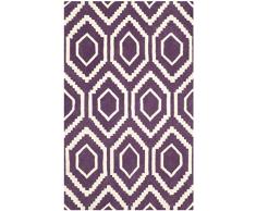 Safavieh Tapis à Motifs Géométriques, Tufté à la main la Laine Tapis en Violet / Ivoire, 90 X 150 cm