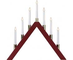 Star 266-55 Halla Bougeoir à fenêtre, Bois, E10, Rouge, 6.5 x 53.0 x 53.0 cm