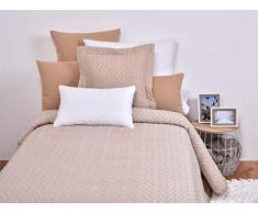 MI CASA 280 x 270 Camel Couvre-lit MALBUN (lit 180), 80% Coton, 20% Polyester