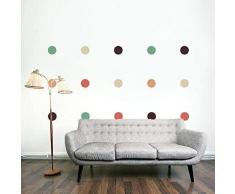 Walplus 108x71 cm Mural Autocollants Pois Amovible Auto-Adhésif Mural Art Stickers Vinyle Maison Décoration DIY Salon Chambre Bureau Décor Peint Enfants Chambre Cadeau, Multicolore