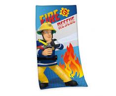 Herding Sam Le Pompier Serviette de Bain, Coton, Multicolore, 75 x 150 cm