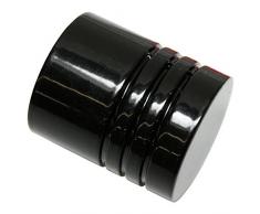 GARDINIA Embouts pour tringle à rideau, 2 embouts cylindre, Série Chicago, Métal, Noir, Diamètre: 20 mm
