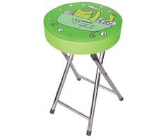 Laroom Tabouret Pliable en Acier Inoxydable avec siÃ¨ge en PVC Vert