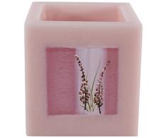 Magic Candle World Lanterns Lampe Lanterne avec verre FUSING DÃ©corations, rose, 11,5Â x 11,5Â x 11,5Â cm