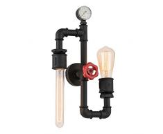 Homemania 8698522547053 Lampe Mural, Couleur Noir, en Métal-Pour La Maison, Bureau, Séjour, Chambre, Taille unique