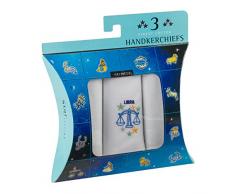 Go West Libra mouchoirs Star Coton Homme-Blanc-Lot de 3