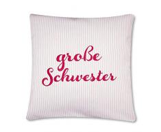 Die Gräfin Coussin pour Enfant en Coton Bio rayé Rose 30 x 30 cm