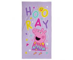 Peppa Pig Serviette Officielle Motif Ballons 100% Coton Toucher Super Doux IdÃ©al pour la Maison, la Plage et la Piscine Violet 140 x 70 cm