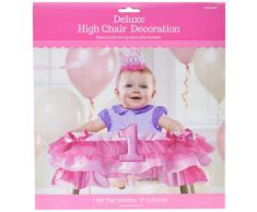 amscan Décoration Premier Anniversaire Chaise Haute Rose