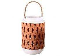 Deco&Co Décoration intérieure naturelle - PA90074 Lanterne, Terre Cuite, 23 cm