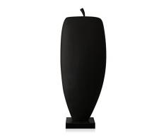 Arte Dal Mondo D6424MB Petit Pomme Abstraite Sculpture Abstract en résine Satin avec Base en marbre, Black, 64x24x12 cm