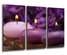 Tableau Moderne Photographique, Impression sur bois, Bougies Relax, Zen, Relaxation, 97 x 62 cm, ref. 26101