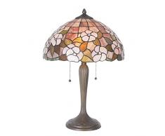 Lumilamp 5LL-5875 Lampe de Table Motif Tiffany 40 x 57 cm 2 x E27/60 W Verre coloré