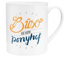 GRUSS & CO 45400Â XL Mug de Bureau nest Pas Poney dans Emballage Cadeau, 60Â cl, Porcelaine, Orange, 9,5Â cm cm