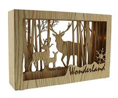 Festive Productions Lit en bois Renne Scène, bois, marron naturel