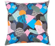 Maison Martin Morel 0660042082022 Coussin Patchwork Verso Wave Coton Multicolore/Orange 8 x 40 cm