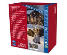 Konstsmide 3733-100 Guirlande dEclairage Extérieur sur Pile avec Interrupteur 240 LEDs Blanc Chaud Câble Transparent