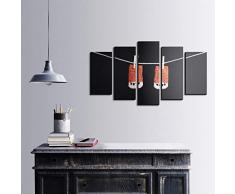 Bonamaison DÃ©coration Murale Ensemble de 5 Impression sur Toile, Dimensions: 100 x 60 Cm - ConÃ§u et fabriquÃ© en Turquie