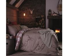 Catalina Ensembles Lansfield Stag Double Housse de Couette Coton Rouge français