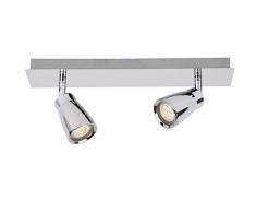 Lucide LANA - Spot Plafond - LED - GU10 - 2x5W 3000K - IP44 - Chrome