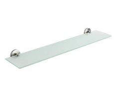 Wenko Cuba Mat Ãtagère Murale en Verre satiné avec Beaucoup despace pour Tous Les ustensiles de Salle de Bain, Support en Zinc Massif moulé sous Pression avec Finition Mate 60 x 5 x 13,5 cm