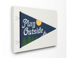 Le Stupell Home Decor Collection Jeu extÃ©rieur Nature Fanion Bleu surdimensionnÃ© DÃ©coration Murale tendue, Toile, Multicolore, 60.96Â x 154.84Â x 76.2Â cm