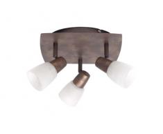 Brilliant 17834/56 Plafonnier Cuivre Vieilli E14 3 x 40 W MÃ©tal / Verre