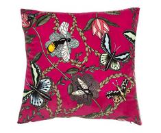Nadja Wedin design Les Insectes et Papillons Cerise â Housse de Coussin en Velours 48 x 48 cm