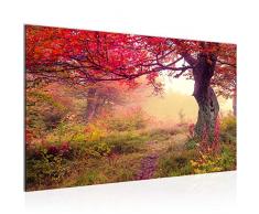 Tableau decoration murale Automne Forêt - XXL Impression sur Toile Salon Appartment 1 Parties - prêt à accrocher - 611614a