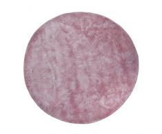 Pile Poil TAP-CIRCLE-P Tapis rond Coton/Viscose Rose 130 x 130 x 2 cm
