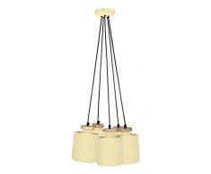 Tosel 21043 Lustre 5 LumiÃ¨res, Acier, E27, 40 W, Pourpre, 70 x 90 cm