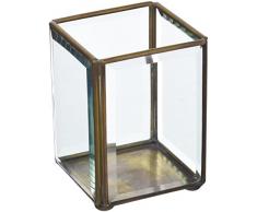 Moycor Vase Bougeoir biseau, Verre, Or, 0,4Â kg