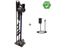 Paxanpax PFC764_51 Aspirateur sans Fil et Accessoires Support au Sol pour Dyson DC35, avec Chargeur de Rechange, Conception en mÃ©tal sur Pied, Gris foncÃ©