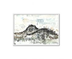 Cuadriman Abstrait et paysages Tableau Telde, Bois, Gris et Noir, 92Â x 62Â cm