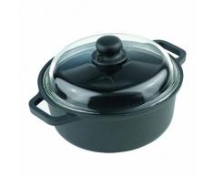 Kuhn Rikon Of Switzerland Cook Star Casserole avec revÃªtement Anti-adhÃ©sif et Couvercle en Verre Noir Ã 24 cm 4,0Â l
