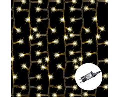 AMARE Lot de 2 bougies LED en cire véritable Blanc 7,5 x 12,5 cm, Plastique Cuivre, blanc chaud, Baumlichterkette 400 LED - 5 Stränge