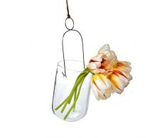 Chive Perlon Vase en Verre Ã Suspendre, Clair, Verre, Claire, Small