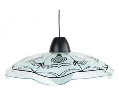 Tosel 11847 Suspension â Pilar, Verre, ThemomoulÃ©, sÃ©rigraphie, E27, 100 W, Blanc dec