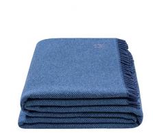 zoeppritz since 1828 Must Relax Couverture - Couverture en Laine Vierge de Haute qualité avec Franges - 130x190 cm - De, Laine Vierge, 545 Denim, 130x190cm