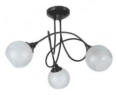 Tosel 20631 Lustre - Actuelle, Tube, tÃ´le Acier, Peinture Ã©poxy, Verre sou, G9, 40 W, Noir