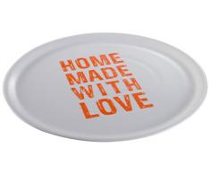 Tescoma Assiette Ã Pizza, Porcelaine, Orange, 33.2Â x 33.2Â x 3Â cm