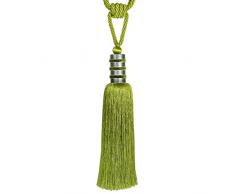 STEPHANOISE Embrasse Fantaisie, Vert anis, 29(h Pompon) x79 cm