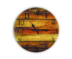 Zep GP27 Horloge Murale en Verre Stoke, Marron, Gris, Noir, Beige, 34 x 34 x 3,5 cm