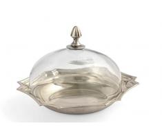 H&H Sheffield Set Coupelle avec Couvercle, Diamètre 10 cm, Laiton, Argent, 2 Pièces