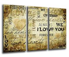 Tableau Moderne Photographique, Impression sur bois, Lettre de lettres Vintage, 97 x 62 cm, ref. 26233