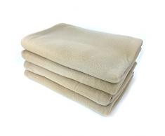 Poyet Motte POLFIRST Couverture Maille Polaire, 100% Polyester, Sable, 210 x 230 cm