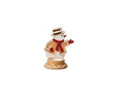 Villeroy & Boch - Winter Bakery Decoration bonhomme de neige en pain dÃ©pices, bougeoir dÃ©coratif en porcelaine dure inspirÃ© du moule traditionnel, marron/blanc